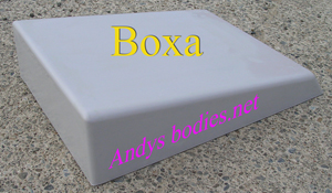 Boxa bonnet scoop, has a return flange for easy instalation pre undercoated, lightweight construction, manufactured by Fibre-Form (NZ) Ltd for Andy's Bodies